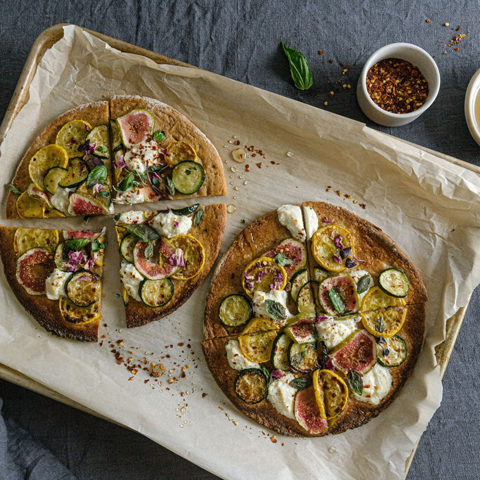 Alkeme Foods Gluten Free Summer Squash and Fig Pizza