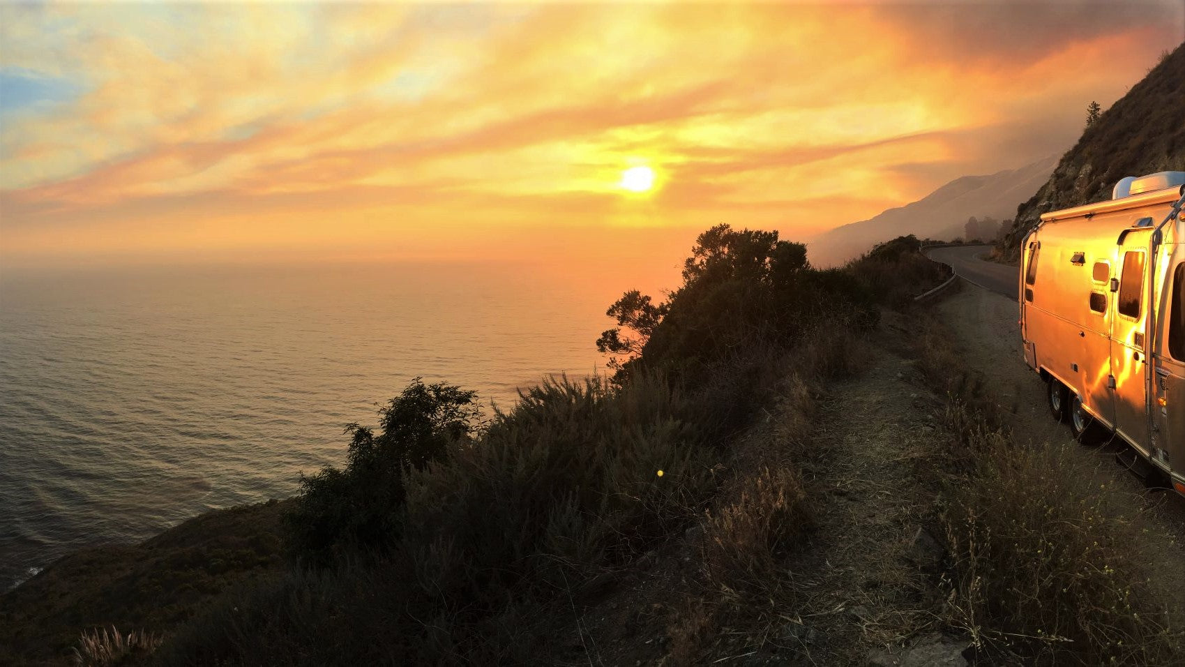 Sunset with Airstream after founders leave it all behind