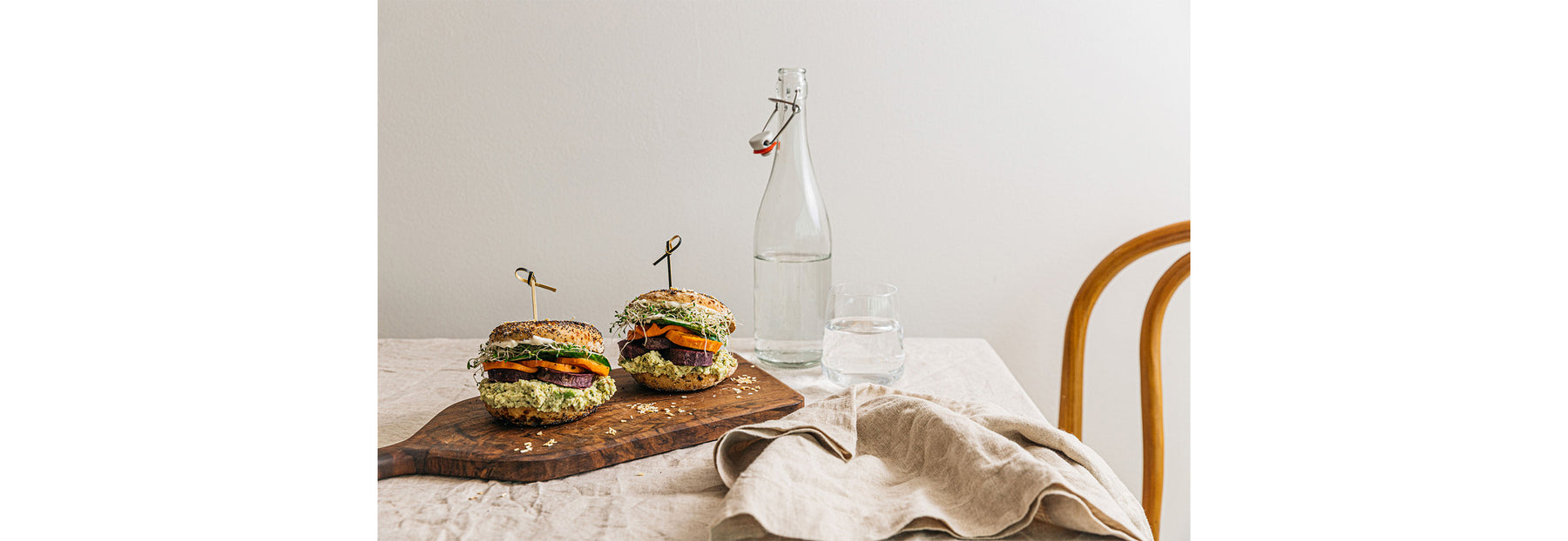 Veggie Sandwhich on Gluten Free Everything Bagel