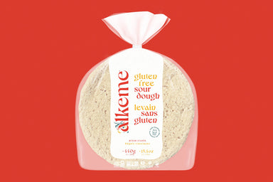 alkeme's gluten free pizza crusts packaging