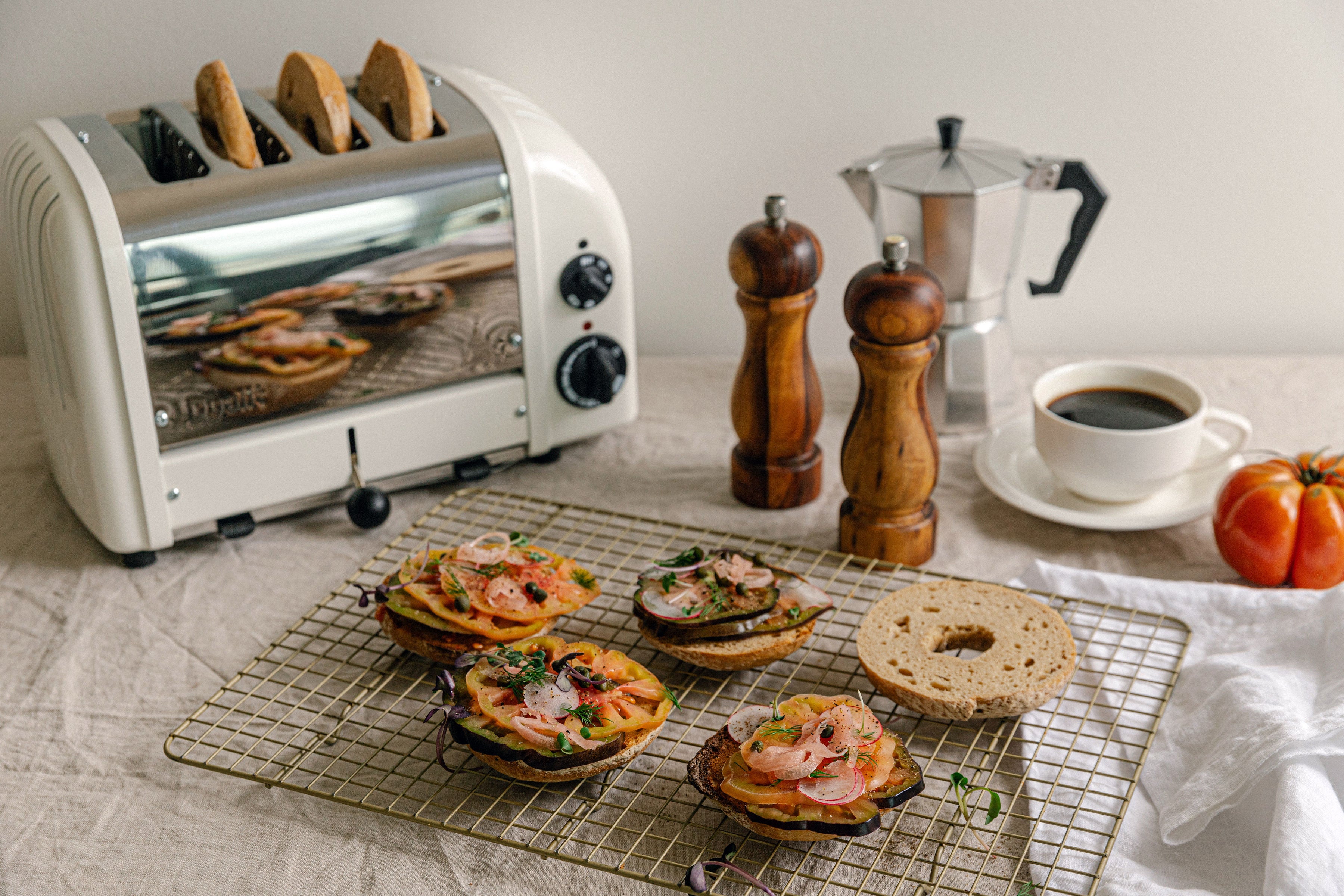 Toasted gluten free plain sourdough bagels, ready to enjoy with your favorite spreads